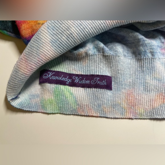 NWT Robert Graham Men Sweater Swell Colorful Print Linen Blend Crewneck L $178 - Picture 6 of 11